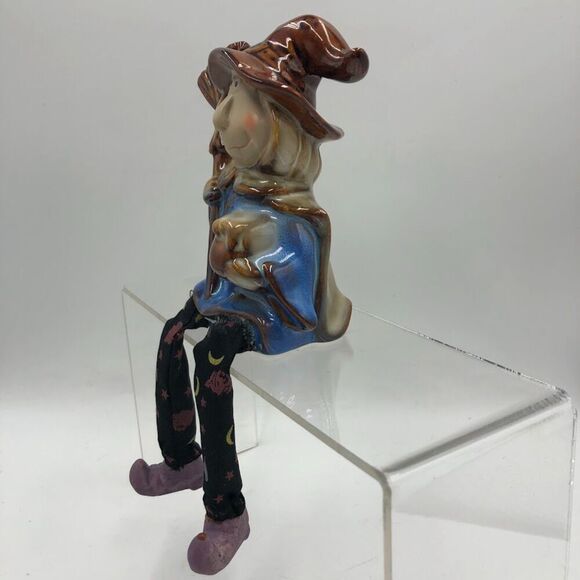 Vintage Witch Shelf Sitter Ceramic Fall Halloween Decoration Spooky Collectible - Picture 8 of 13